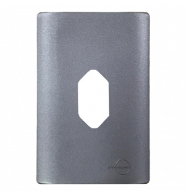 Placa P/ 1 Tomada Vertical 4x2 com Suporte - Novara Preto Grafite